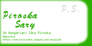 piroska sary business card